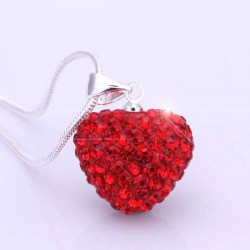 collier saint valentin coeur rouge