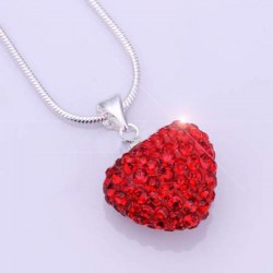 collier saint valentin coeur rouge