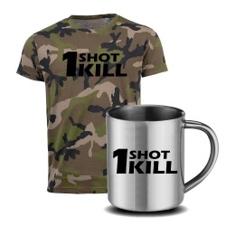 ensemble camouflage tee shirt et mug inox