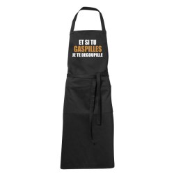 Tablier humoristique noir Cuisinier 