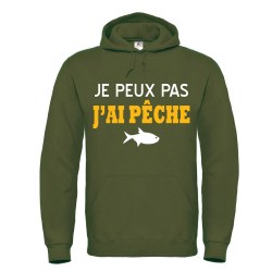 sweat shirt à capuche noir pêche