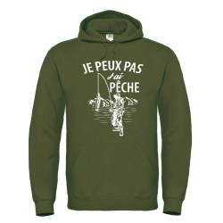 sweat shirt à capuche noir pêche