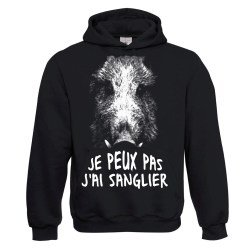 sweatshirt à capuche noir chasseur