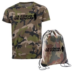 ensemble camouflage tee shirt et sac a dos