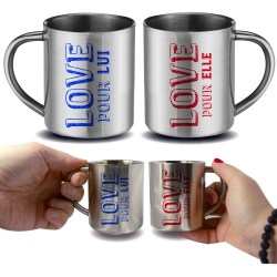 Mug fête des pères inox cadeau saint valentin en inox