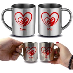 Mug fête des pères inox cadeau saint valentin en inox