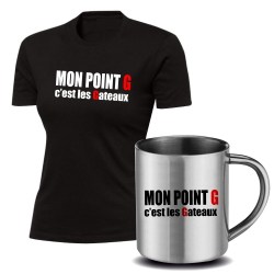 lot cadeau tee shirt et mug inox