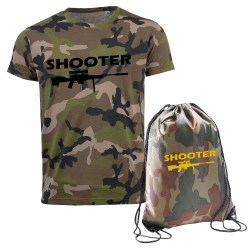 ensemble camouflage tee shirt et sac a dos