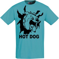 TEE-SHIRT-bleu-HOT-DOG