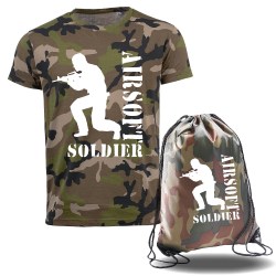 ensemble camouflage tee shirt et sac a dos