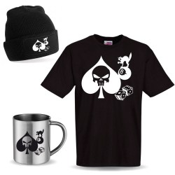 lot cadeau tee shirt et mug inox et bonnet