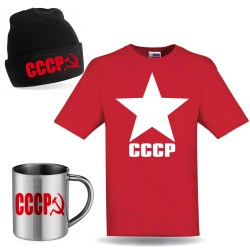 lot cadeau tee shirt et mug inox et bonnet