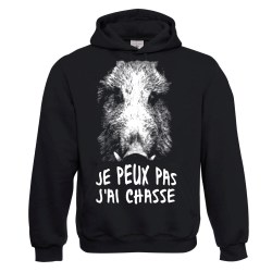 sweatshirt à capuche noir chasseur