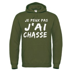 sweatshirt à capuche kaki chasseur