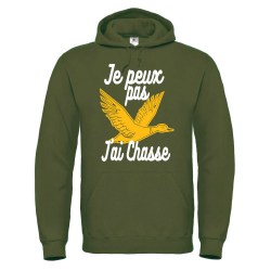 sweatshirt à capuche kaki chasseur