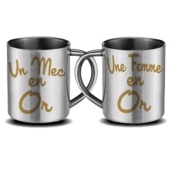 Mug fête des pères inox cadeau saint valentin en inox