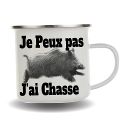 Mug inox emaillé pour chasseurs