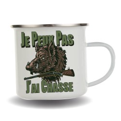 Mug inox emaillé pour chasseurs