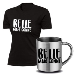 lot cadeau tee shirt humoristique femme et mug