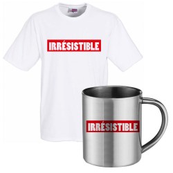 lot cadeau tee shirt et mug inox