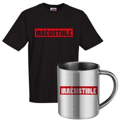 lot cadeau tee shirt et mug inox