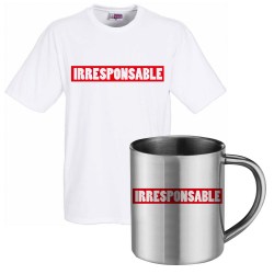 lot cadeau tee shirt et mug inox