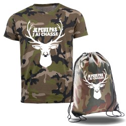 ensemble camouflage tee shirt et sac a dos