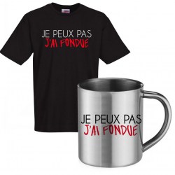 lot cadeau tee shirt et mug inox