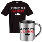 lot cadeau tee shirt et mug inox