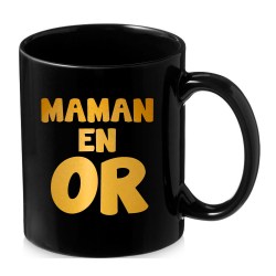 Mug noir et or fête des mères