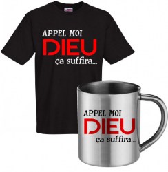 lot cadeau tee shirt et mug inox