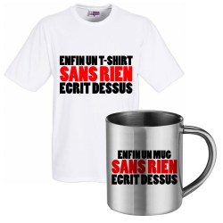 lot cadeau tee shirt et mug inox