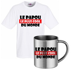 lot cadeau tee shirt et mug inox