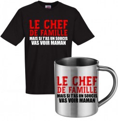 lot cadeau tee shirt et mug inox