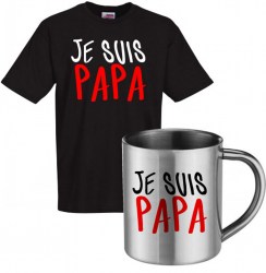 lot cadeau tee shirt et mug inox