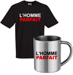 lot cadeau tee shirt et mug inox