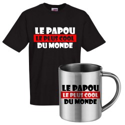 lot cadeau tee shirt et mug inox