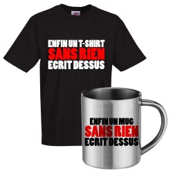 lot cadeau tee shirt et mug inox