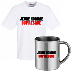 lot cadeau tee shirt et mug inox