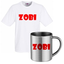 lot cadeau tee shirt et mug inox