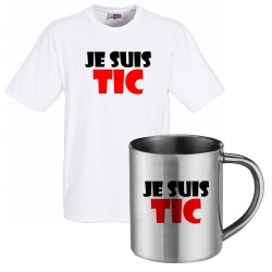 lot cadeau tee shirt et mug inox