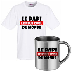 lot cadeau tee shirt et mug inox