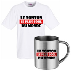 lot cadeau tee shirt et mug inox