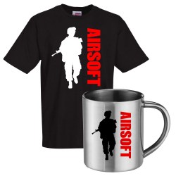 lot cadeau tee shirt et mug inox