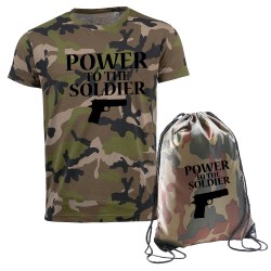 ensemble camouflage tee shirt et sac a dos