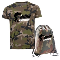 ensemble camouflage tee shirt et sac a dos