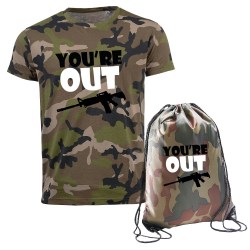 ensemble camouflage tee shirt et sac a dos