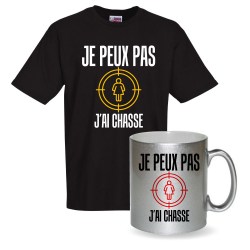 lot cadeau tee shirt et mug chasse 