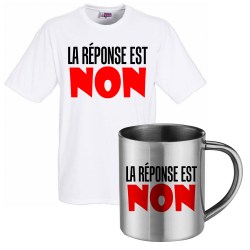 lot cadeau tee shirt et mug inox