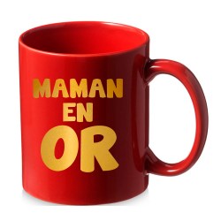 Mug rouge et or fête des mères